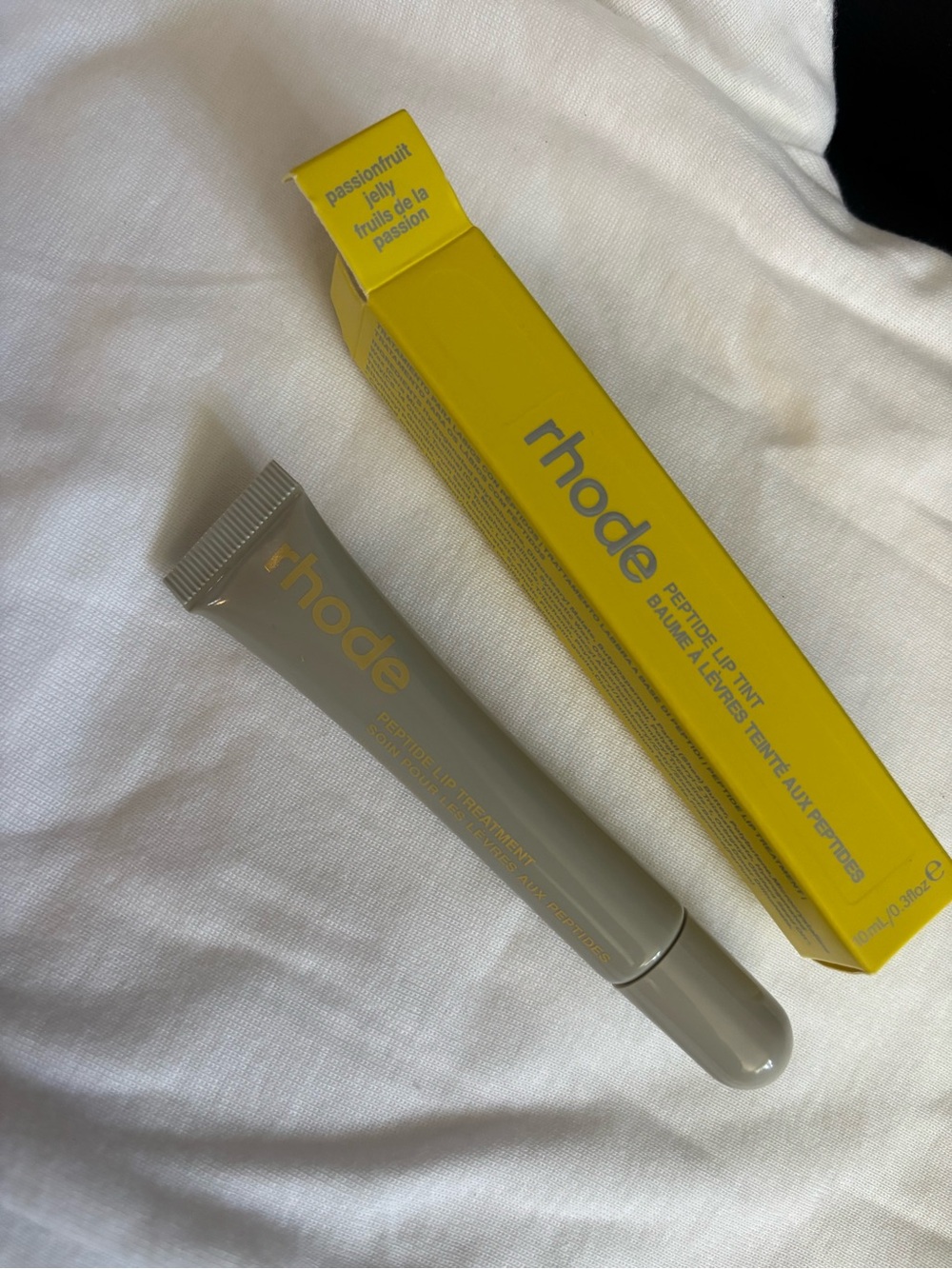 RHODE Passionfruit Peptide Lip Tint – Yellow & Gray Packaging